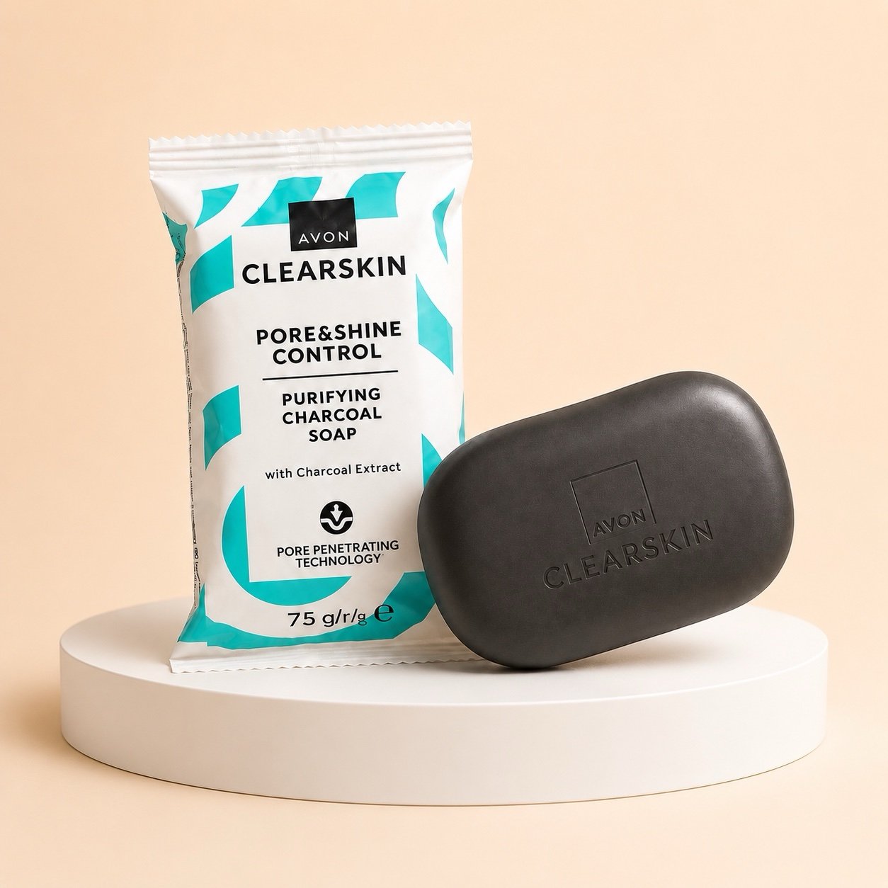 Avon Clearskin Pore & Shine Control Purifying Charcoal Bar Soap 75 grams