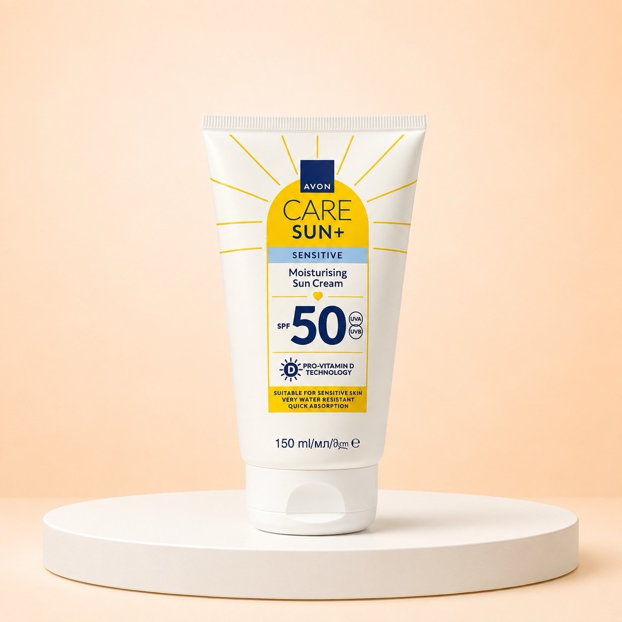Avon Care Sun+ Sensitive Moisturising Sun Cream SPF50 – 150ml